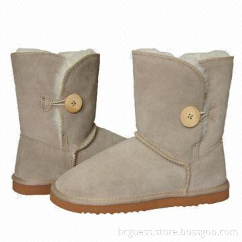 Women's fashionable snow boots with warm plush lining, 8-inch shaft